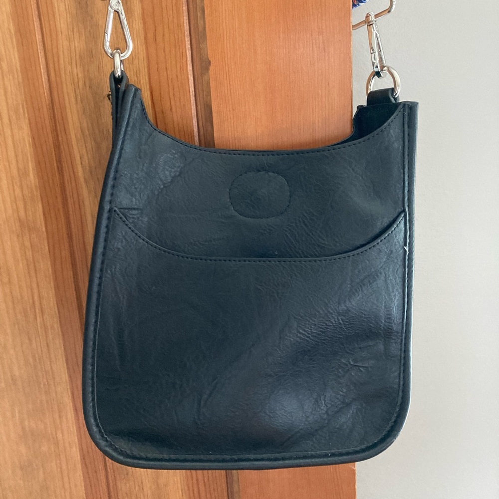 Ah-dorned Mini Black Messenger Bag with Two Straps